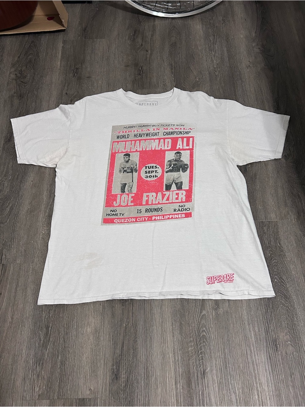 Superare Fight Goods Muhammad Ali Joe Frazier  Boxing Men’s Sz XL T Shirt White